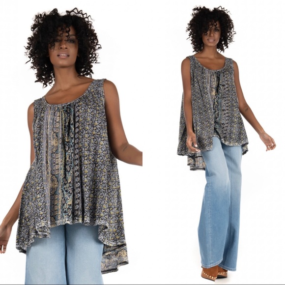 Free People Tops - Free People Mess Around Floral Sleeveless Tunic Tank Top